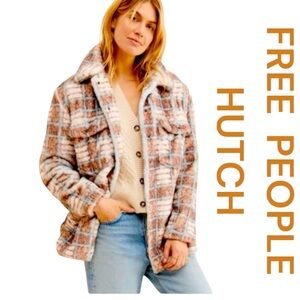 HUTCH BY FREE PEOPLE Plaid Faux Fur Jacket, VERY Soft, Size L.